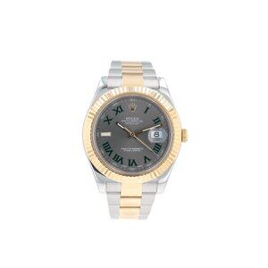 Rolex Datejust II 116333 41mm Grey Wimbledon Index & Roman Dial Fluted Bezel